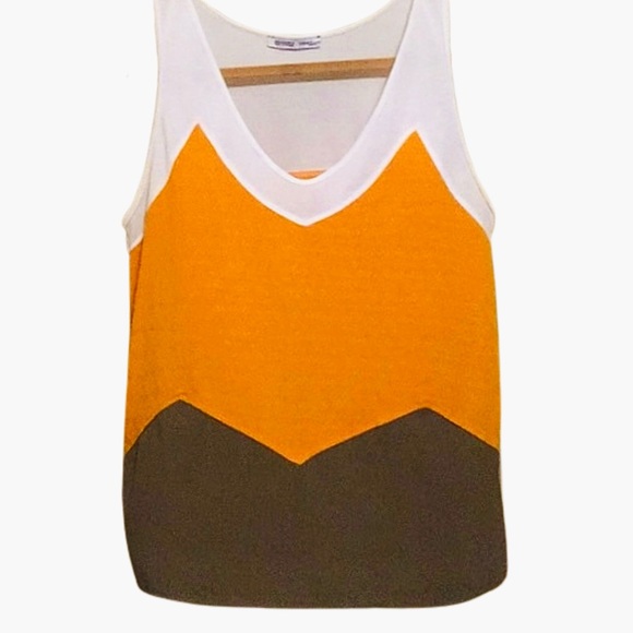ZARA W&B Collection Mixed Media Paneled Color Block Sleeveless Tank Top - Picture 10 of 14